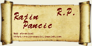 Rajin Pančić vizit kartica